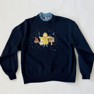 Women's Navy Blue Cottagecore Sweatshirt